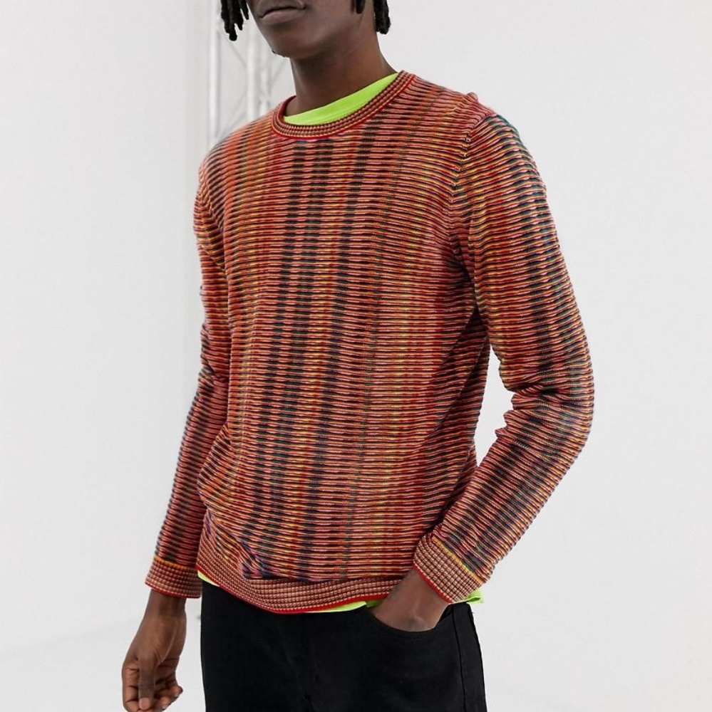 ASOS Sweater in Rainbow Stripe